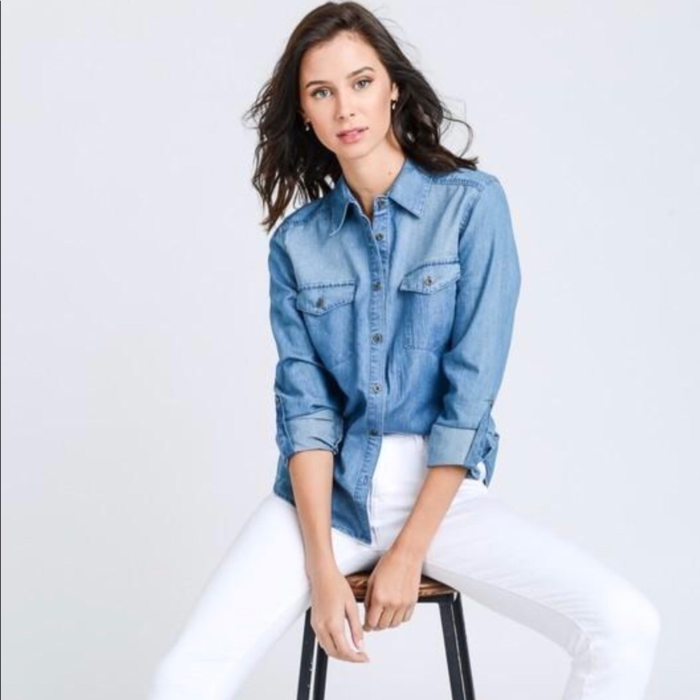 Denim button up